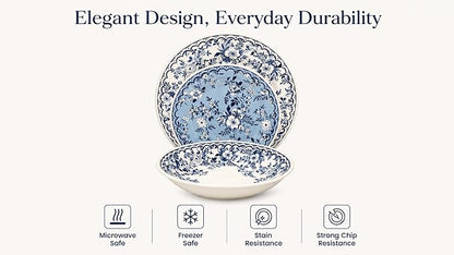 TUDOR ROYAL 12-Piece Porcelain Round Dinnerware Set, Service - Image 4