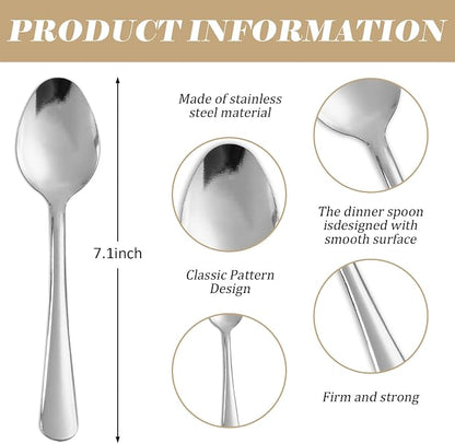 Windsor 120-Pcs Stainless Steel Dinner Spoons, Metal Spoons - Image 2