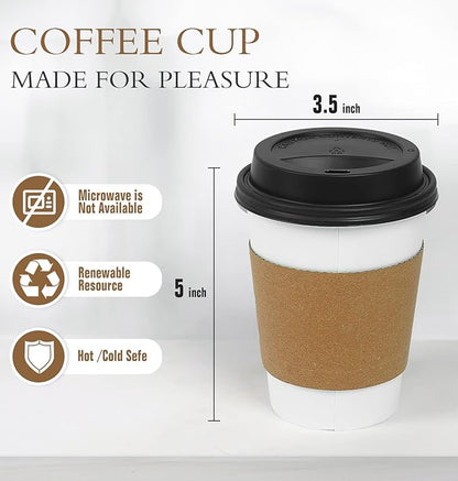 Ginkgo 100 Pack 12 oz Thickened Coffee Cups - Image 3