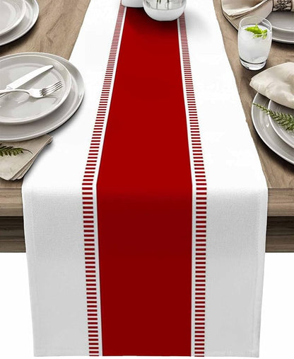 72 inches Long Red Table Runners, Modern Stripes Table Runner Dresser Scarves by Futuregrace
