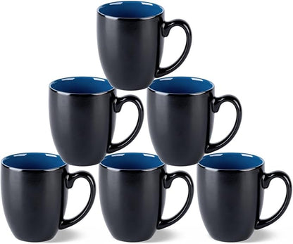 GBhome 12 oz Coffee Mugs Set of 6, Ceramic Coffee Cups- Blue by GBhome
