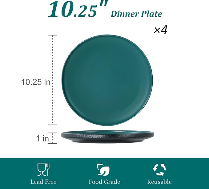 Ceramic Dinner Plates, 10.25 Inch, Set - Image 3