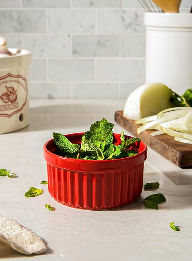 LE TAUCI 8 Oz Ramekins, Creme Brulee Dishes, Porcelain Ramekin Set - Image 6