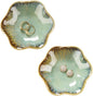 2PCS Ring Holder Dish, Small Key Bowl, Ceramic Trinket Tray Jewelry Dish Organizing Necklace Earrings for Mom Friend Sister, All Jewelries Are NOT Included. Crystal Green.