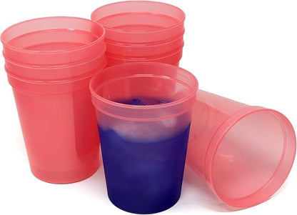 Rolling Sands 16 oz. Reusable Plastic Stadium Cups, 8 Pack, Made in USA by RollingSands
