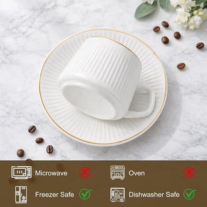ALIMOTA Ceramic Coffee Mug Set of 6, 3.5 Oz Tea Cups - Image 2