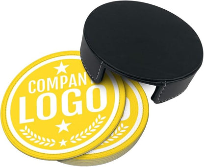 Custom Leather Coasters with Logo - Image 4