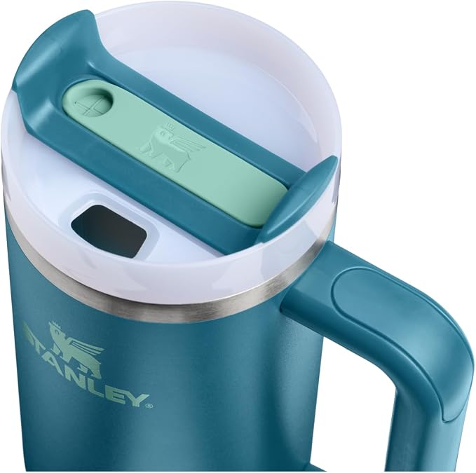 STANLEY Quencher H2.0 Flow State Tumbler, 30 oz, Coastal Teal | Handle and - Image 2