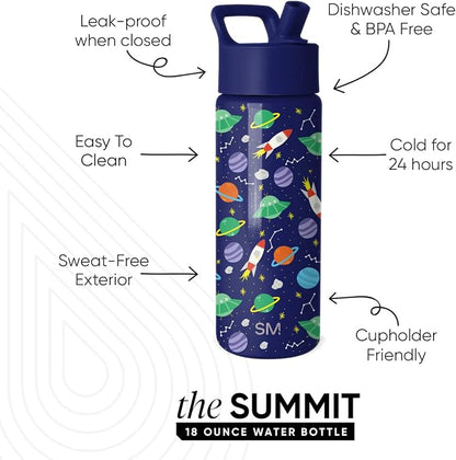Simple Modern Kids Water Bottle & Toddler Cup | 18oz | Space | Insulated - Image 2