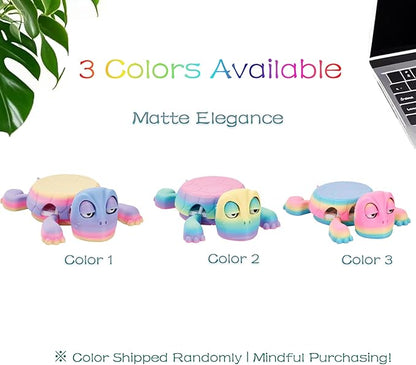 3D Printed Funny Turtle Coasters - Colorful Wacky Turtle Coaster Stress Relief Toys, Desktop Decorations for Home, Office, Party, One Piece (Matte Elegance)