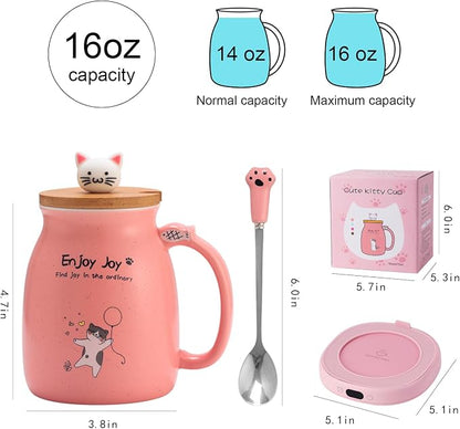 Coffee Mug Warmer Cat Mug Set Electric Smart Heated Cup Wax Warmer - Image 6