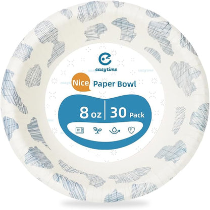 30 Pack Paper Bowls, 8 Oz Disposable Soup Bowl, Heavy Duty Printed Disposable - Image 8