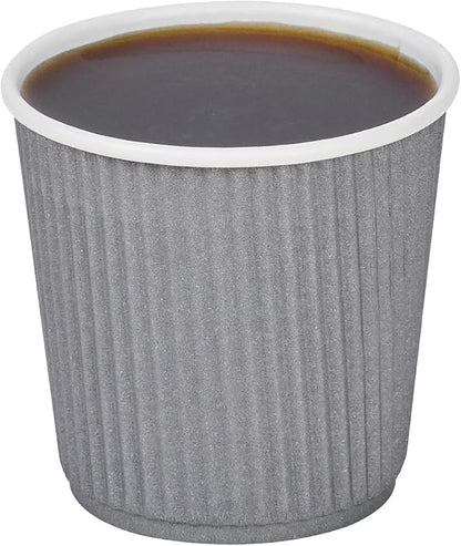 Restaurantware 4 Ounce Ripple Wall Disposable Coffee Cups, 500 Insulated Gray by Restaurantware