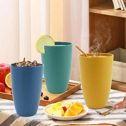 Wheat Straw Cups, 20 OZ Large Cups Set of 6, Unbreakable Drinking Cups - Image 7