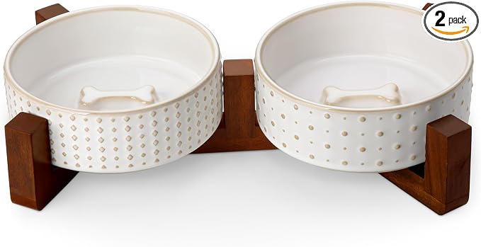 MALACASA Dog Bowl Set, Ceramic Bowls by MALACASA