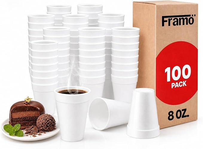 Framo 8 Oz Foam Cups Lightweight Insulated Cups by Framo