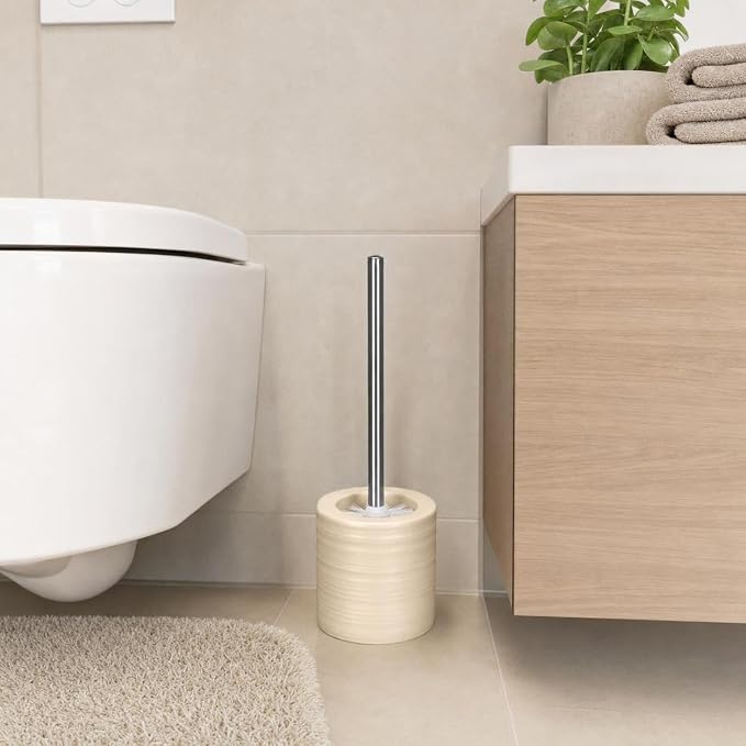Kleine Wolke Sahara Elegant Stoneware Toilet Brush Holder 14.37" t X 4.72" w - Image 3