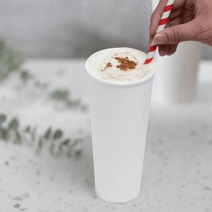 Karat 24 oz Paper Hot Coffee Cups White Disposable Cup - Image 2