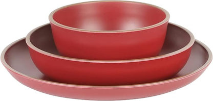 Gibson Home Rockabye 12 Piece Double Bowl Melamine Dinnerware Set - Image 5