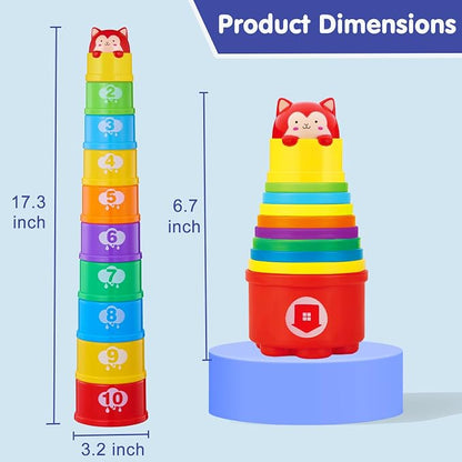 WEEJOYGAM Baby Stacking Cups for Toddlers 1-3 Babies 12-18 Months, Nesting - Image 7