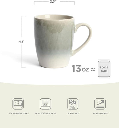 famiware Coffee Mugs Set, 13oz Mug Set of 6, Stoneware Cups - Image 5