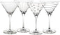 Mikasa Cheers 10-Ounce Martini Glasses, Fun Etched Designs, Durable Clear Glass by Mikasa