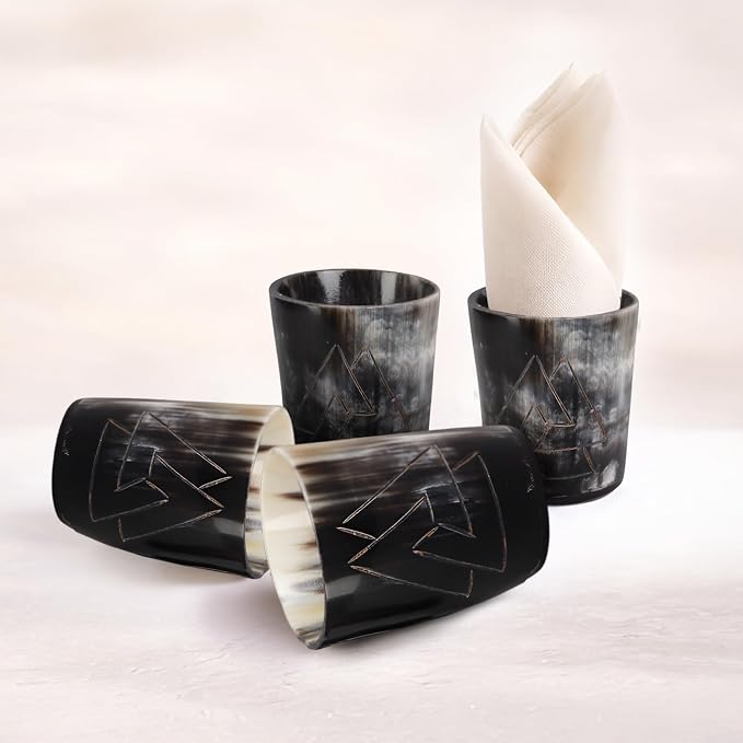 Handicrafts Home Viking Horn Shot Glasses Set of 12, Rustic Viking Drinkware - Image 3