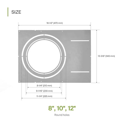 ASD 18 Inch New Construction Mounting Plate with Asymmetric Round Hole - 8/10/12 Inch Flat Steel Rough in Wafer Light Bracket, Shallow LED Recessed Lighting Housing, 24 Pack