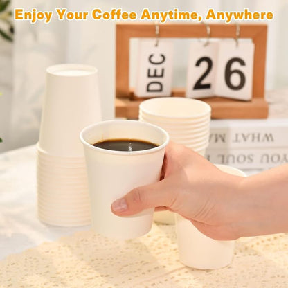 Vumdua 200 Pack 8 oz Paper Cups, Disposable Coffee Cups, Leak-Proof Hot Cold - Image 4