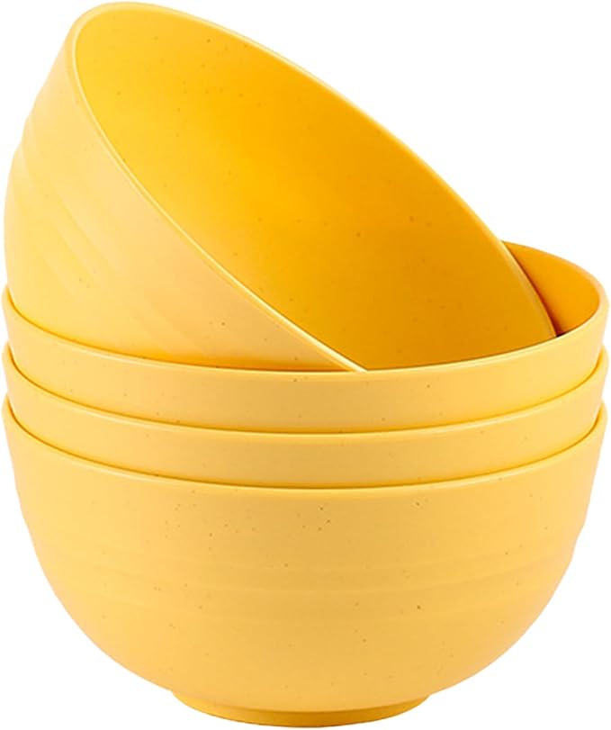 Unbreakable Wheat Straw Cereal Bowls Set of 4, 24 OZ Microwave and Dishwasher by Unknown
