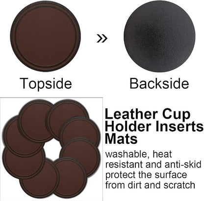 TripleAliners Cup Holder Insert Coasters Universal Fit | Leather Cup Holder - Image 6
