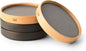 GUDEE TRIVI Set of 4 Absorbent Diatomite Coasters With Diatomaceous Earth and Bamboo Frame, Water Absorbing for Bottles, Dry Table, Countertop, Sink Area, Kitchen Bathroom Surface, Grey