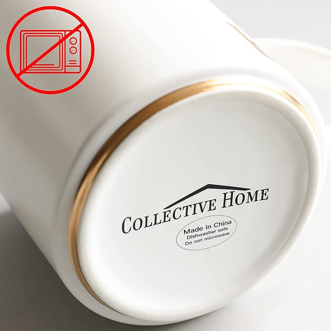 COLLECTIVE HOME Ceramic Coffee Mug, 15 oz Monogram Cup - Image 8