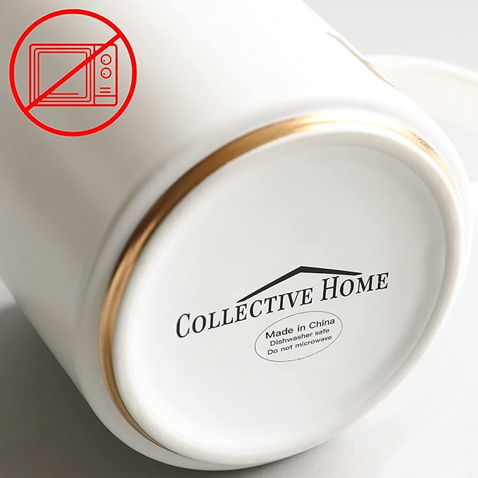 COLLECTIVE HOME Ceramic Coffee Mug, 15 oz Monogram Cup - Image 9