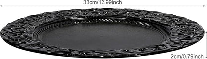 150 Pcs Charger Plates Set, Round Charger Plates, Reusable Serving Plates Embossed Rim Plastic Chargers Plate Decorative Round Plate Chargers for Dinner Plate Table Wedding Shower Decoration