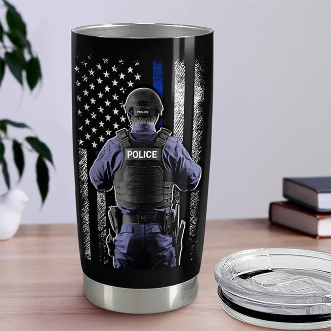 Police Tumbler 20oz Stainless Steel Insulated Coffee Travel Mug Cup Police - Image 7