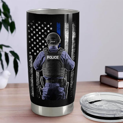 Police Tumbler 20oz Stainless Steel Insulated Coffee Travel Mug Cup Police - Image 7