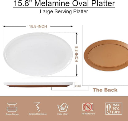 Webbylee ‌16" Melamine Oval Platter Set of 2 - Image 2