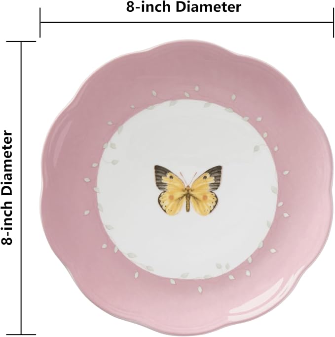 Lenox Dessert Plate Set, Lenox Butterfly Meadow Colors Collection 4-Piece - Image 2