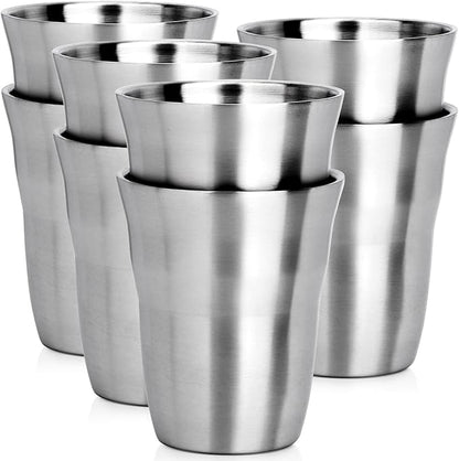 Beasea Stainless Steel Cups 8.8 oz, 8 Pack Small Stainless Steel Tumbler Bulk by Beasea