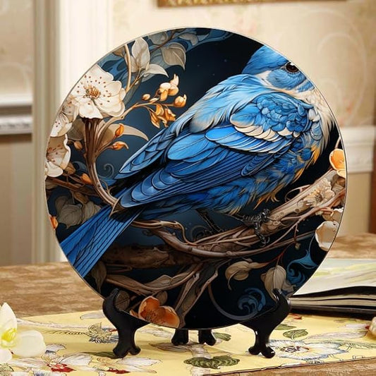 Illustration in Art Nouveau Style 10-inch Ceramic Decorative Plate Suitable for Living Room, Kitchen & Office, with Stand & Wall Mount Option DP-092201631