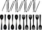 Party Essentials Plastic Party Buffet Serving Utensils Kit, Spoons/Forks/Tongs by PartyEssentials