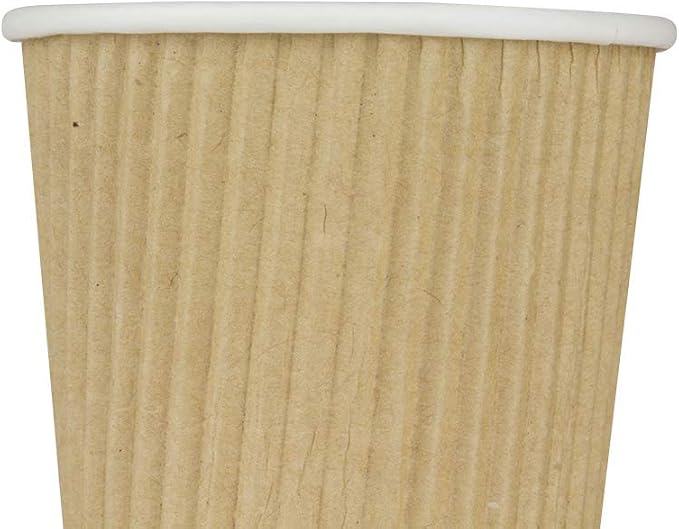 Karat Coffee Hot Cups 4oz Kraft Small Ripple Disposable Paper Cups, Picnic or - Image 3
