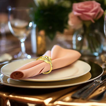 100 Pcs Gold Leaf Napkin Rings Set, Metal Napkin Ring Holders Buckles - Image 5