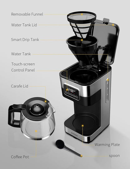 SHARDOR 10-Cup Programmable Coffee Maker, Regular & Strong Brew Drip Coffee - Image 7