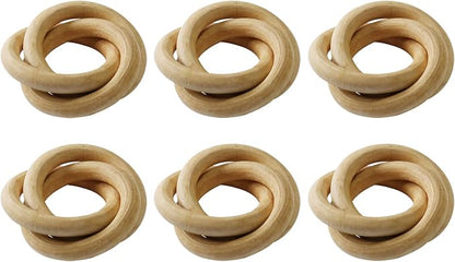 wonlex Wooden Napkin Rings Set of 6, Farmhouse Wood Napkin Ring, Handmade by wonlex