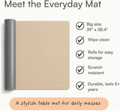 Table Craft Mat to Protect Dining Table, Craft Mess mat 38"x39.4" Great for Childrens Crafts and Play Protect Your Furniture from Spills and Mess Easy to Clean, Heat Resistant (Clay, 38" 39.4")'