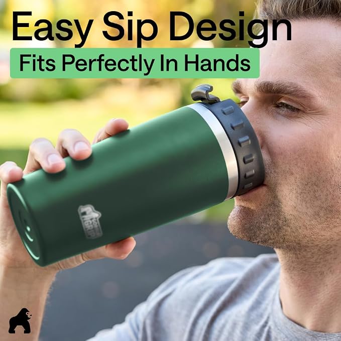 GORILLA GRIP 304 Stainless Steel Double Insulated Travel Coffee Mug, Leakproof - Image 8