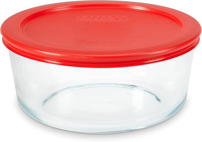 Pyrex Simply Store Glass Food Storage Container, Snug Fit Non-Toxic Plastic by Pyrex
