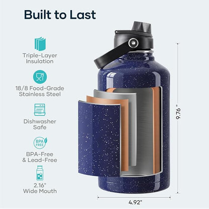 BUZIO 64 oz Insulated Stainless Steel Water Bottle - Image 4